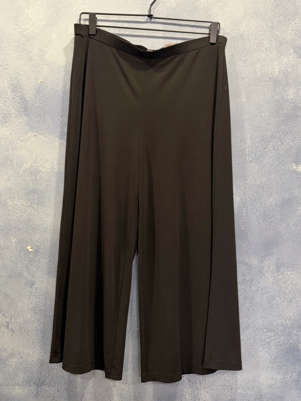 Nine West Black Poly/Spandex Pull-on Wide-Leg Pants for Women M